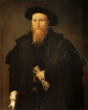 Картина "portrait of a gentleman with gloves" художника "лотто лоренцо"