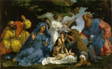 Репродукция картины "holy family with angels and saints" художника "лотто лоренцо"