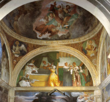 Репродукция картины "nativity of mary" художника "лотто лоренцо"