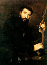 Репродукция картины "portrait of crossbowman" художника "лотто лоренцо"