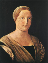 Репродукция картины "portrait of a woman" художника "лотто лоренцо"