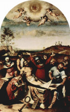 Репродукция картины "deposition of christ" художника "лотто лоренцо"