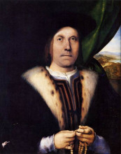 Копия картины "portrait of a gentleman with a rosary" художника "лотто лоренцо"