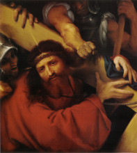 Репродукция картины "christ carrying the cross" художника "лотто лоренцо"