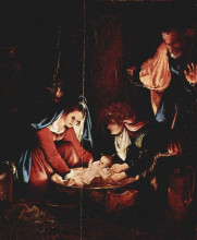 Картина "the nativity" художника "лотто лоренцо"