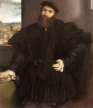 Репродукция картины "portrait of a gentleman" художника "лотто лоренцо"