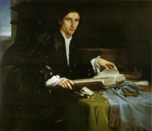 Копия картины "portrait of a gentleman in his study" художника "лотто лоренцо"