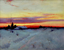Картина "alaska sunset" художника "лоуренс сидни"