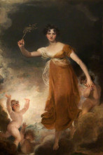 Картина "georgiana maria leicester, lady de tabley, as &#39;hope&#39;" художника "лоуренс томас"
