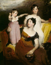 Репродукция картины "lydia elizabeth hoare, lady acland, with her two sons, thomas, later 11th bt, and arthur" художника "лоуренс томас"
