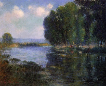 Репродукция картины "river bend in normandy" художника "луазо гюстав"