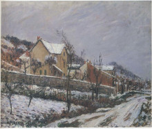 Репродукция картины "village in snow" художника "луазо гюстав"