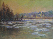 Репродукция картины "ice on the oise river" художника "луазо гюстав"