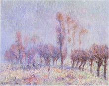 Копия картины "willows in fog" художника "луазо гюстав"