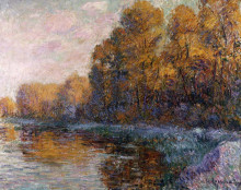 Репродукция картины "river in autumn" художника "луазо гюстав"