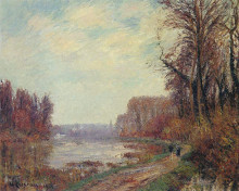Репродукция картины "woods by the oise river" художника "луазо гюстав"