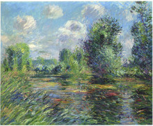 Копия картины "woods near eure river" художника "луазо гюстав"