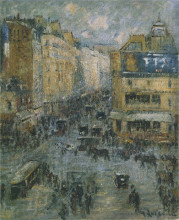 Репродукция картины "cligancourt street in paris" художника "луазо гюстав"