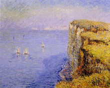 Репродукция картины "cliffs by the sea" художника "луазо гюстав"
