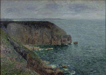 Картина "cliffs in gray weather" художника "луазо гюстав"
