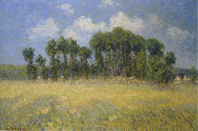 Картина "landscape with poplars" художника "луазо гюстав"