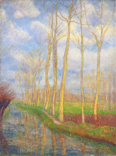 Копия картины "poplars" художника "луазо гюстав"