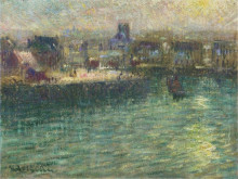 Репродукция картины "port at dieppe" художника "луазо гюстав"