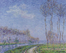 Копия картины "trees by the river" художника "луазо гюстав"