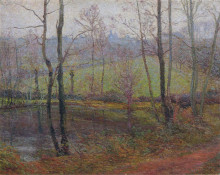 Картина "wooded landscape" художника "луазо гюстав"