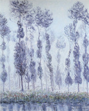 Репродукция картины "poplars by the eure river" художника "луазо гюстав"