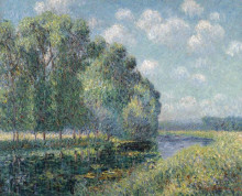 Копия картины "by the eure river in spring" художника "луазо гюстав"