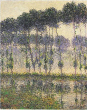 Копия картины "poplars by the eau river" художника "луазо гюстав"