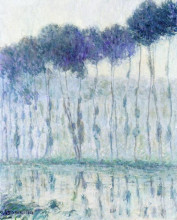 Репродукция картины "poplars on the banks of the eure" художника "луазо гюстав"
