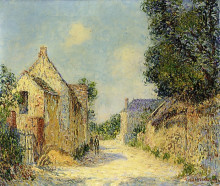 Репродукция картины "village street, vaudreuil" художника "луазо гюстав"