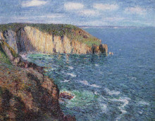 Репродукция картины "cliffs at cape frehel" художника "луазо гюстав"