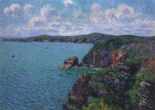 Репродукция картины "cliffs at cape frehel" художника "луазо гюстав"