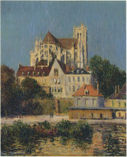 Копия картины "the auxerre cathedral" художника "луазо гюстав"