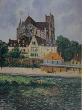 Репродукция картины "the auxerre cathedral" художника "луазо гюстав"