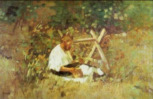 Копия картины "at nami (wood cutter)" художника "лучиан штефан"