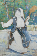 Копия картины "peasant girl" художника "лучиан штефан"