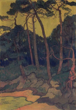Репродукция картины "pines on the shore" художника "лякомб жорж"