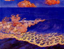Картина "blue seascape, wave effect" художника "лякомб жорж"