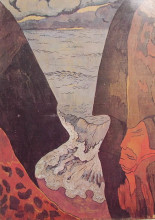 Репродукция картины "cliffs near camaret" художника "лякомб жорж"