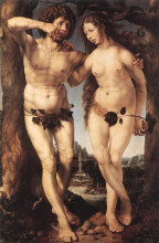 Копия картины "adam and eve" художника "мабюз"