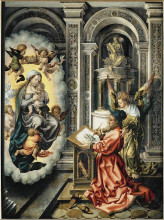 Картина "saint luke painting the virgin" художника "мабюз"