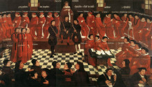 Репродукция картины "the high council" художника "мабюз"