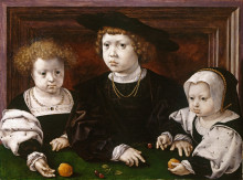 Репродукция картины "the children of king christian ii of denmark, norway and sweden" художника "мабюз"
