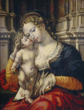 Репродукция картины "madonna and child" художника "мабюз"