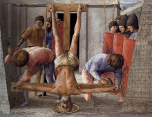 Картина "crucifixion of st. peter" художника "мазаччо"