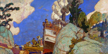Репродукция картины "the supply boat" художника "макдональд джеймс эдуард херви"